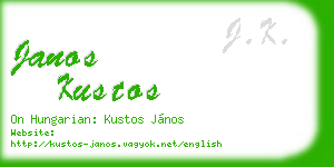 janos kustos business card